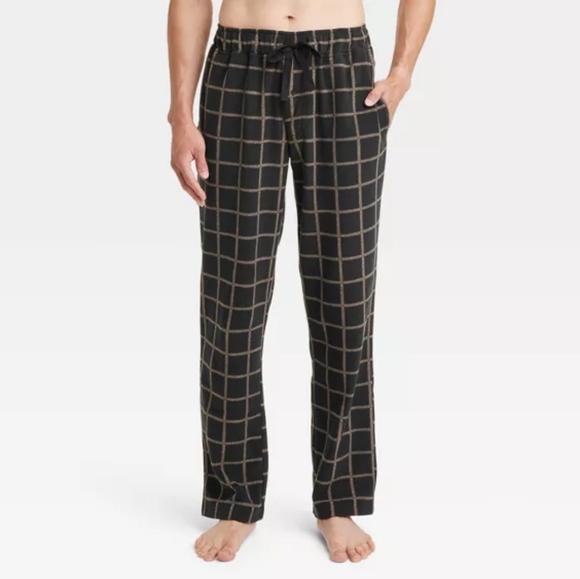 Goodfellow & Co Men's NWT Black Checkered Microfleece Pajama Pants Size Medium - Picture 1 of 9